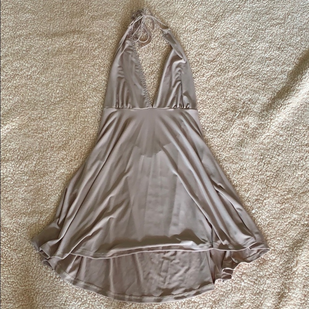 Nude/Rose Halter Dress